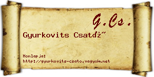 Gyurkovits Csató névjegykártya